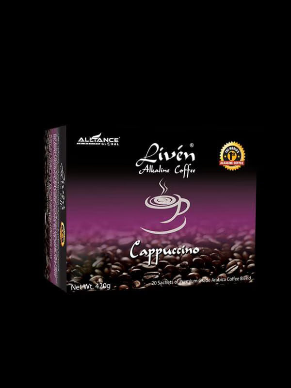 Liven Alkaline Coffee – Cappuccino Flavor (20 Sachets)
