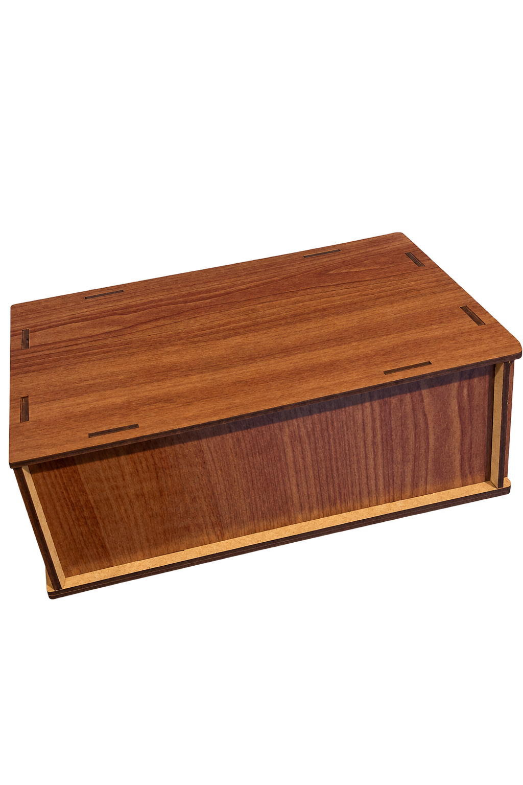 Wooden savings box with background removed
