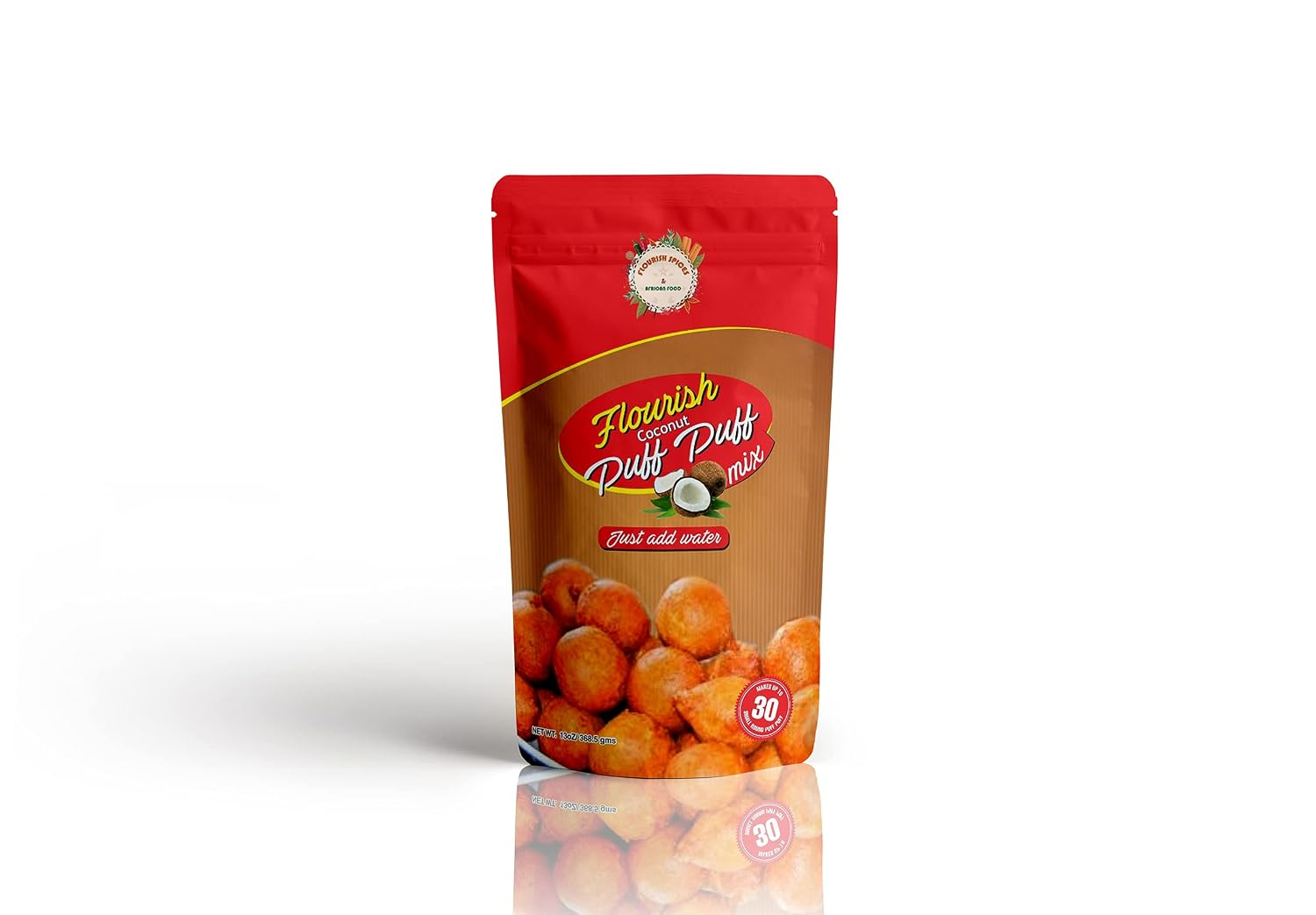 Flourish Spices Coconut Puff Puff Mix 13oz